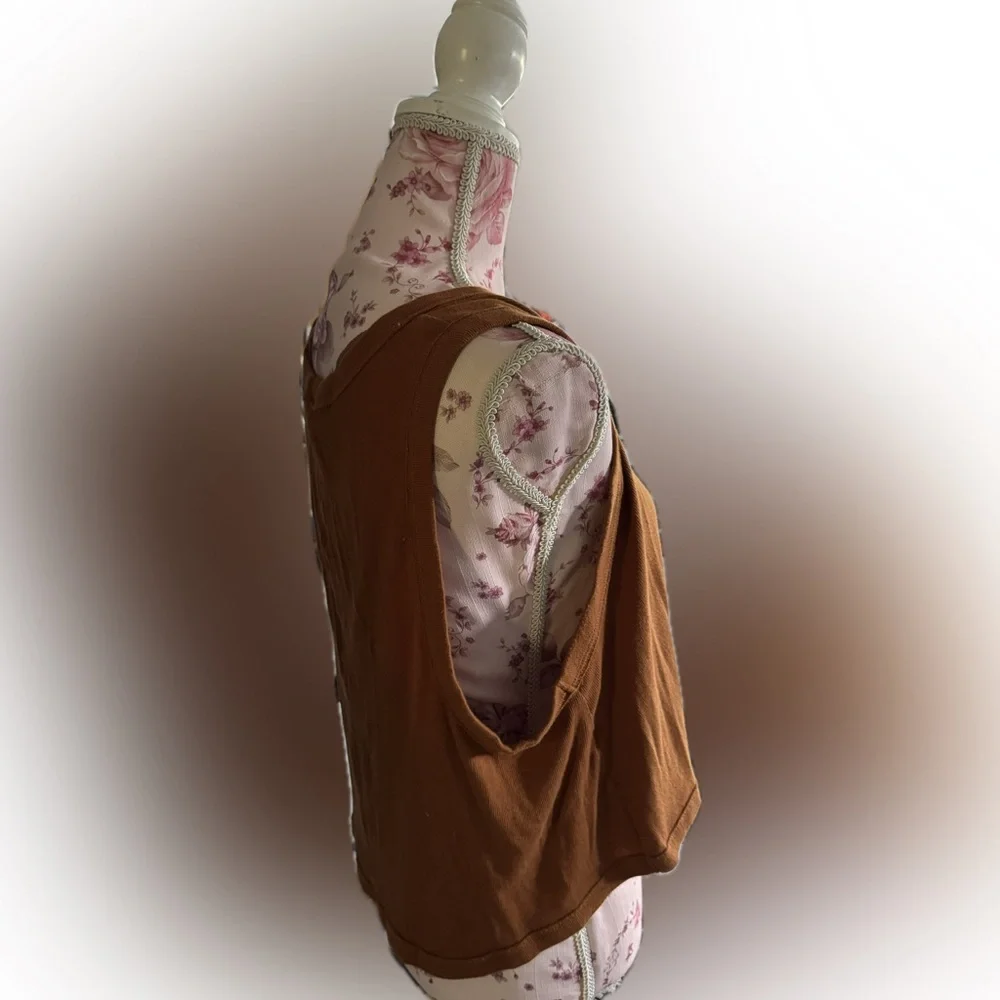 Free People Brown V-Neck Tank Top - Picture 2 of 4